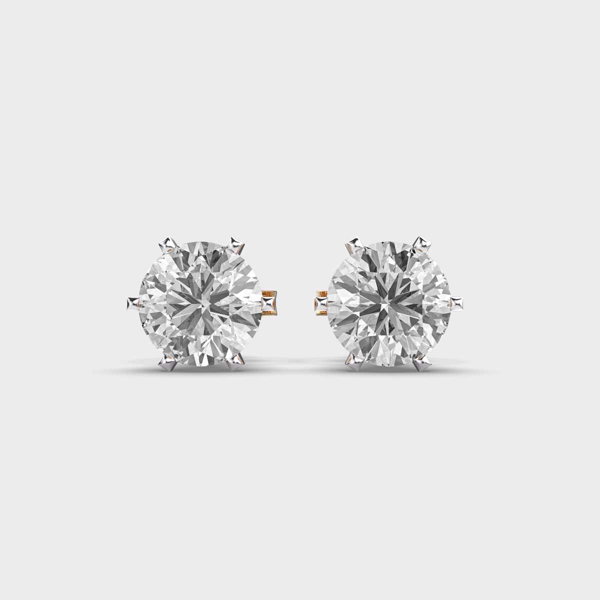 14k Prong Setting Round Diamond Studs