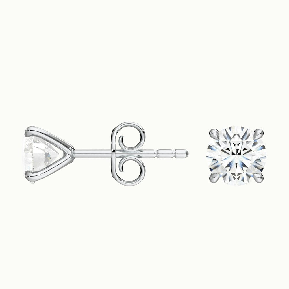 14k Gold Round Cut Round Stud Earrings