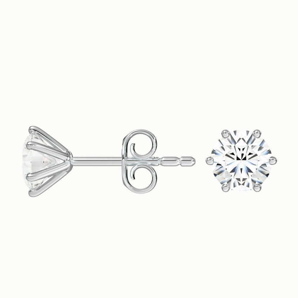 14k Gold Tiny Diamond Star Studs