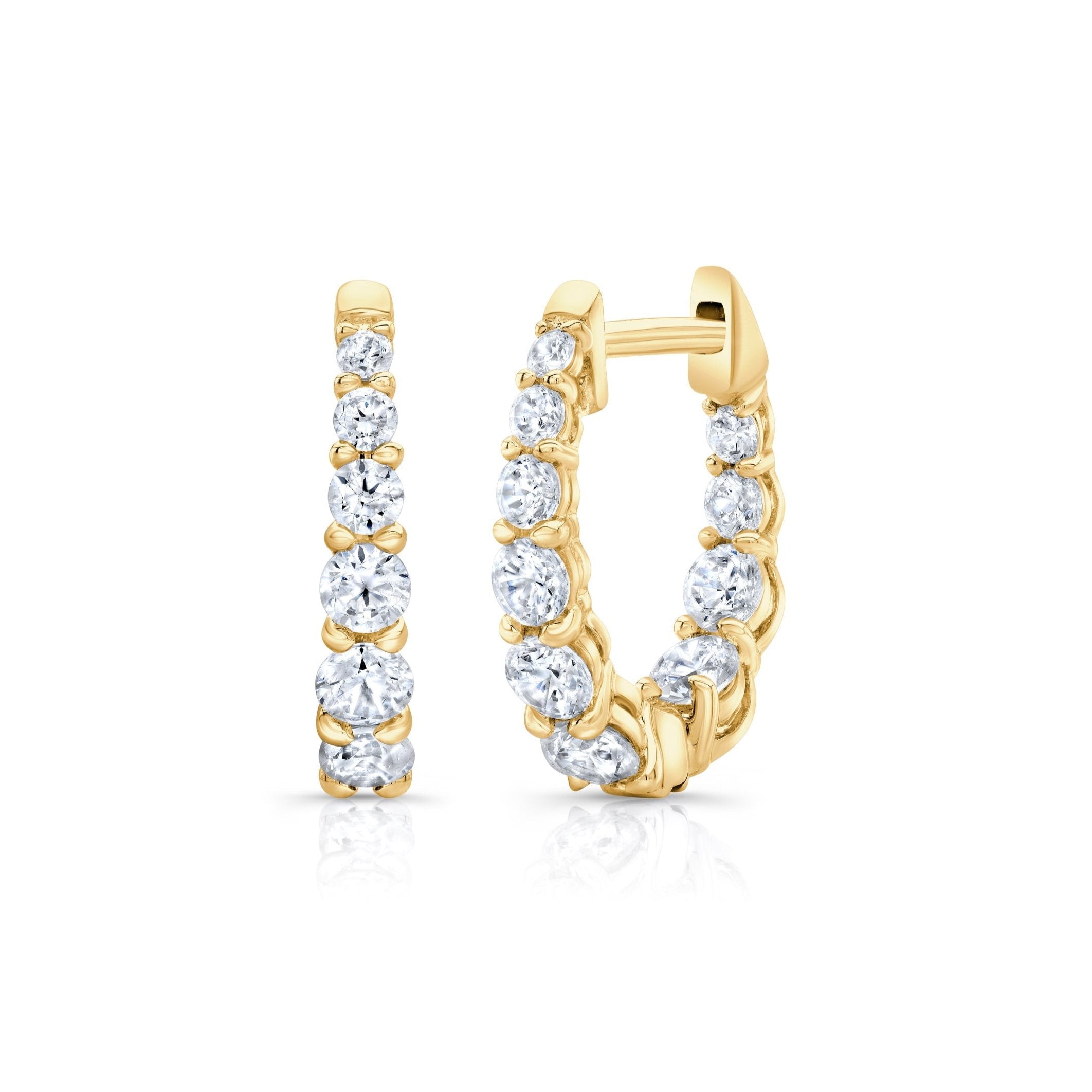 14k Diamond Spiked Star Hoop Charm