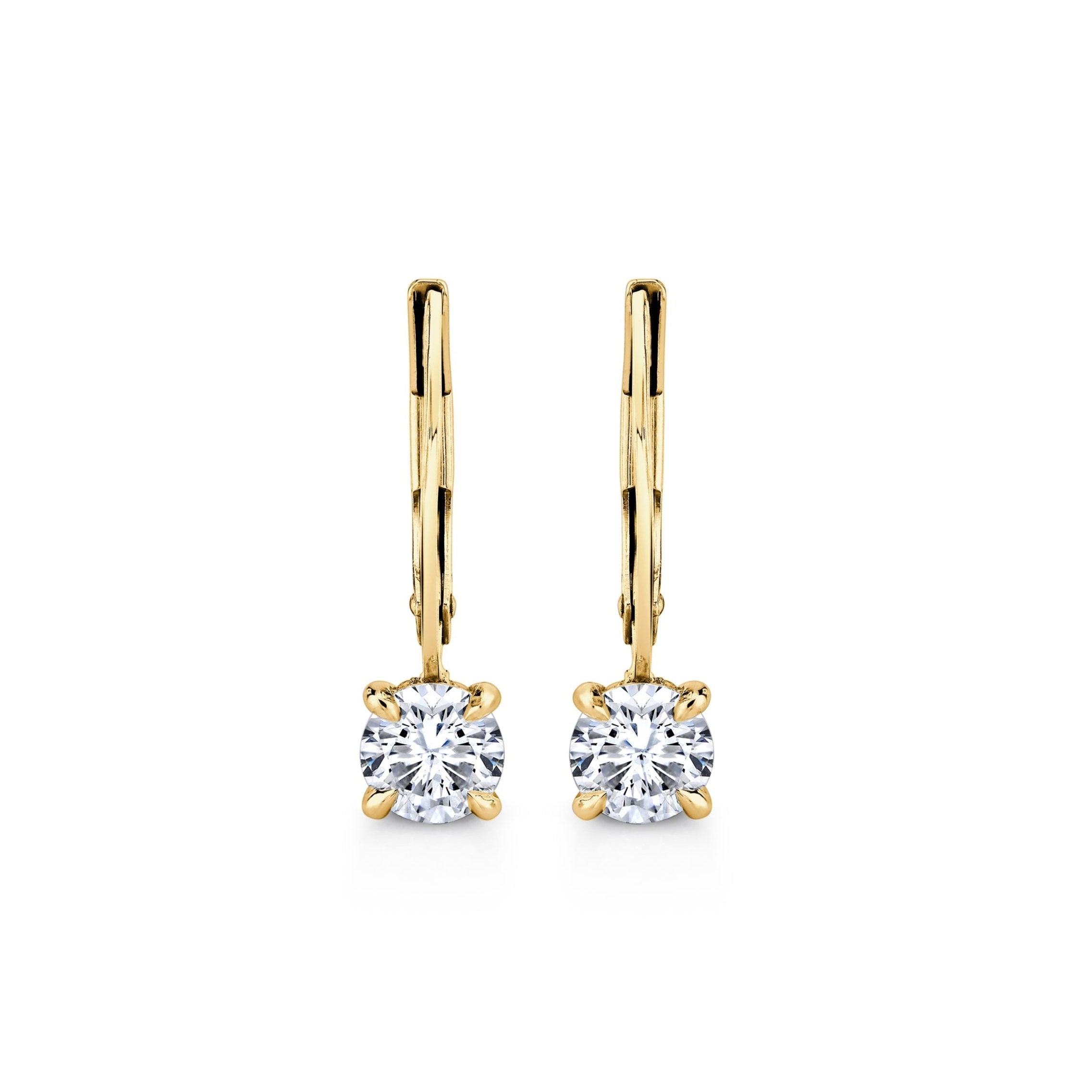 Chelsea Round Brilliant Everback Plain Earrings