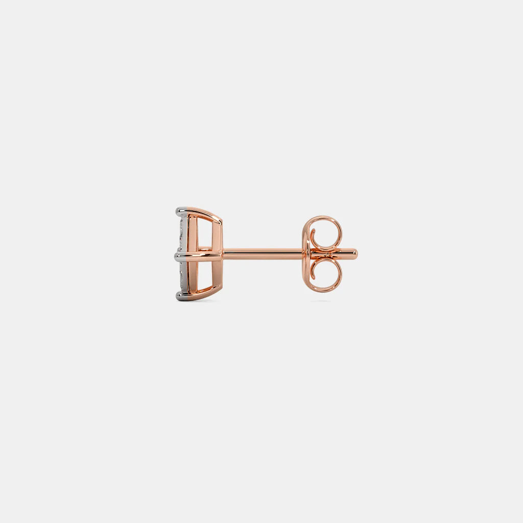 14k Gold Mini Trio Diamond Stud Earrings