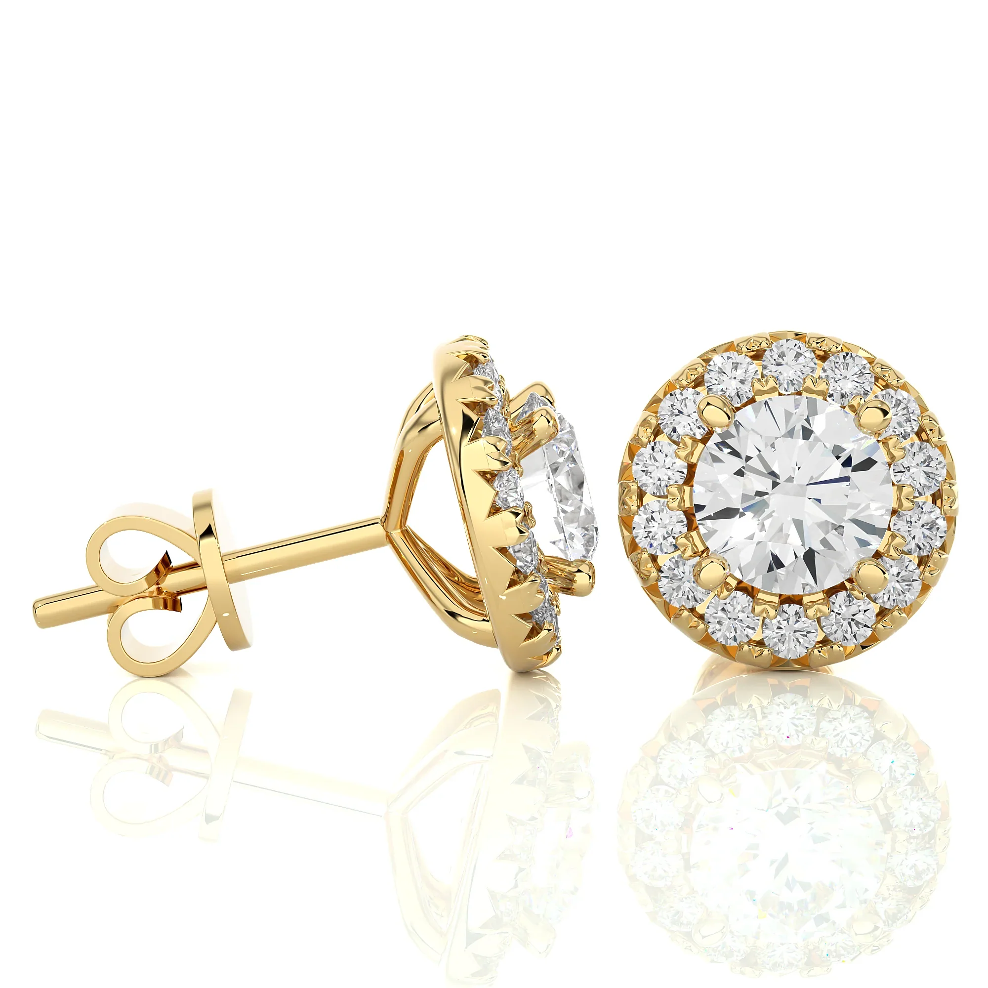 14k Gold Starburst Diamond Earrings