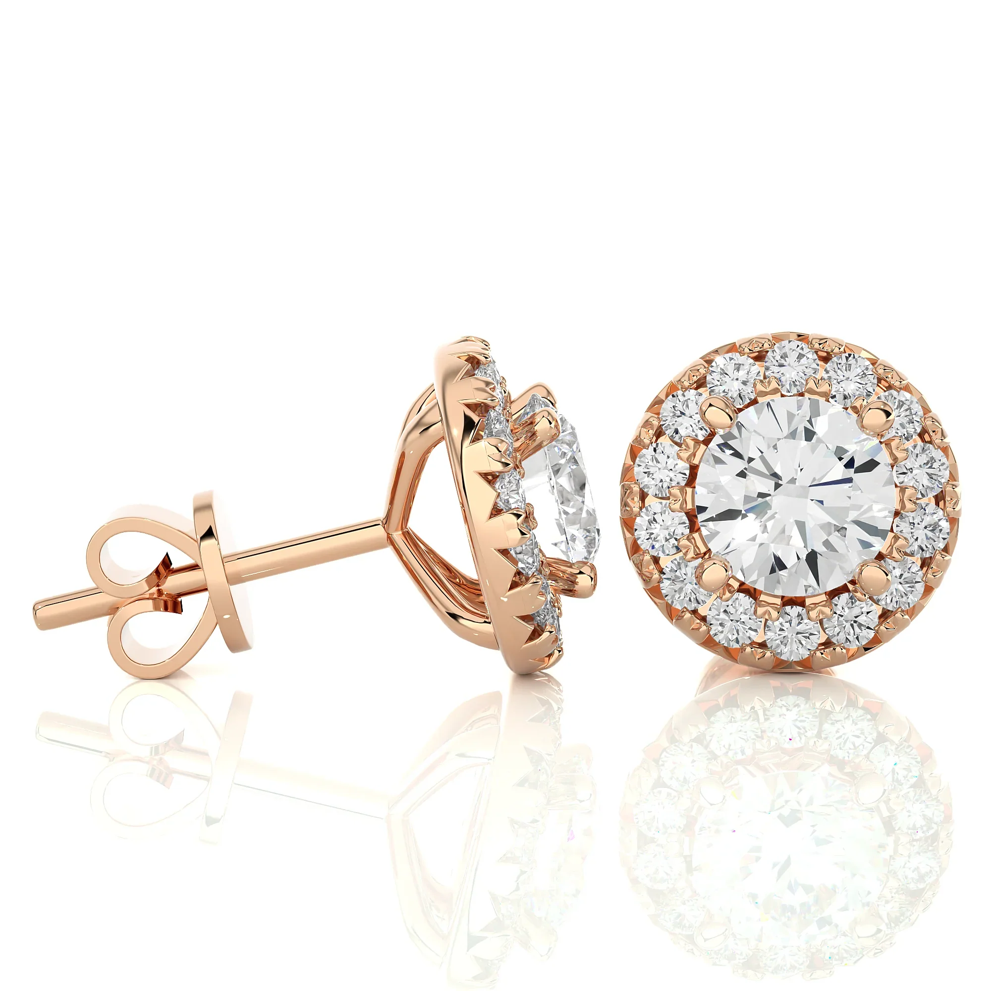 14k Gold Starburst Diamond Earrings