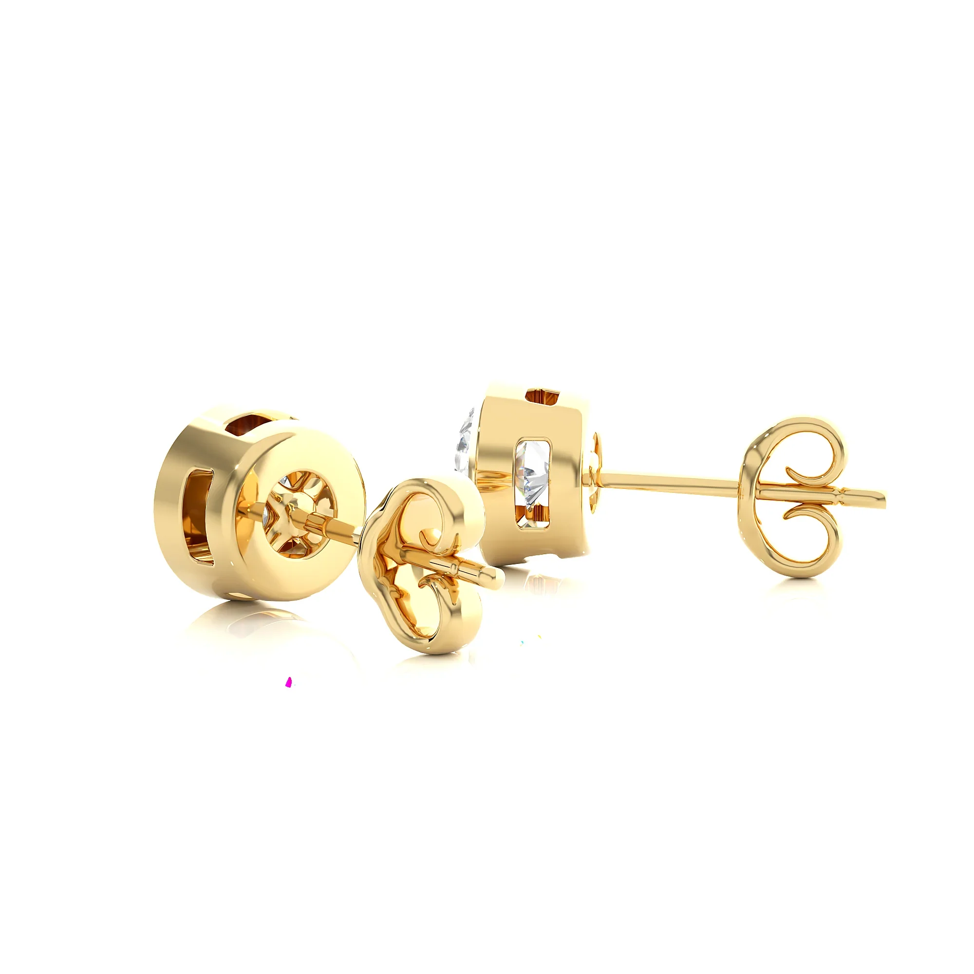 14k Mini Marquise Diamond Studs