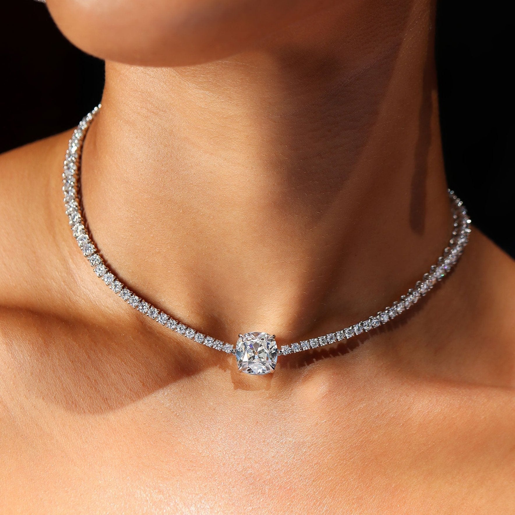 Antique Cushion Cut Collar Necklace