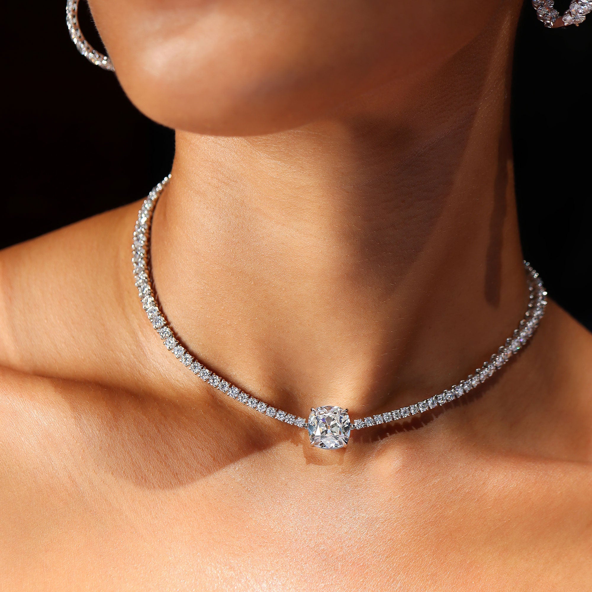 Antique Cushion Cut Collar Necklace