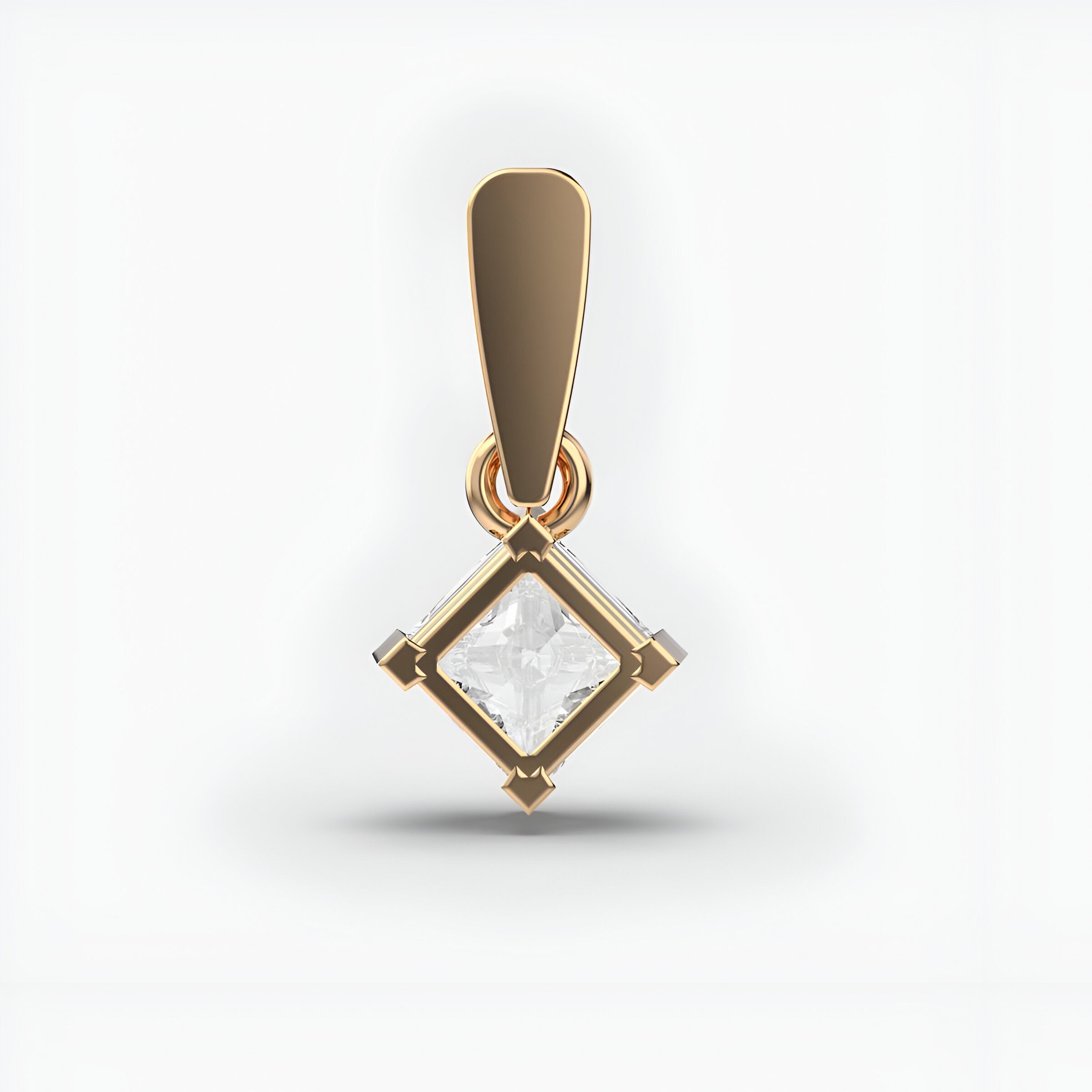 1 Carat Classic Princess Solitaire Pendant
