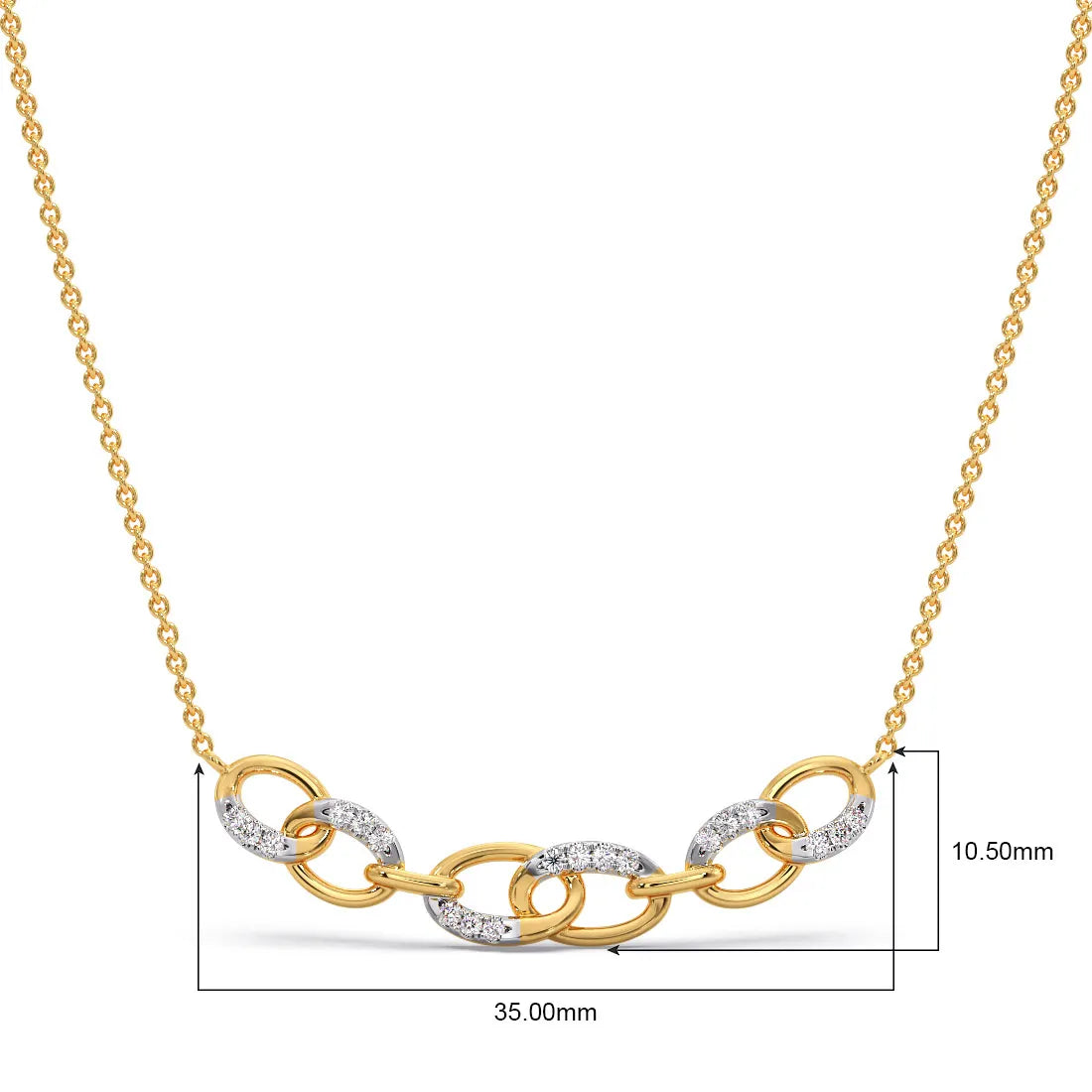 Circular Bonds Diamond Pendant Necklace
