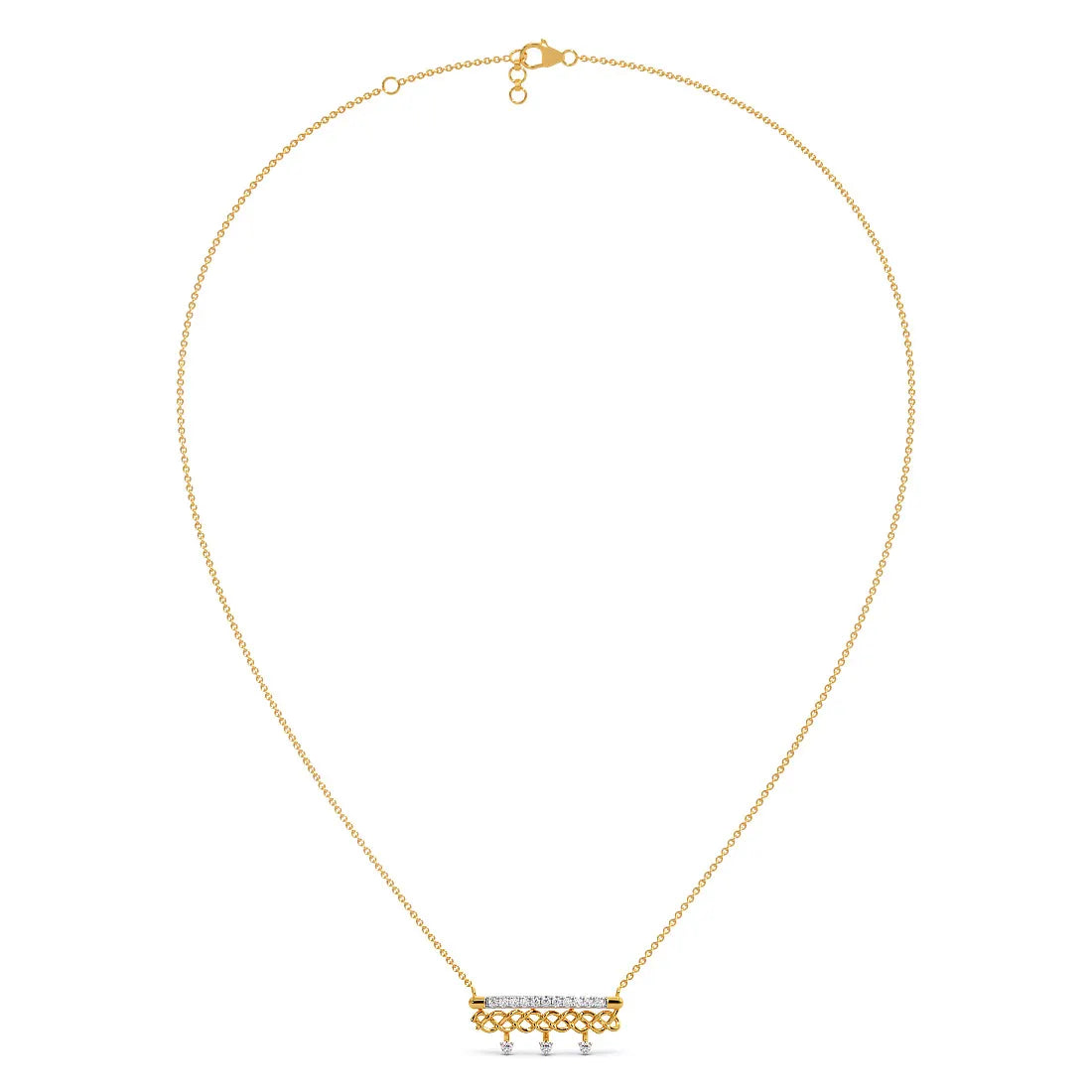 Braid Diamond Pendant Necklace