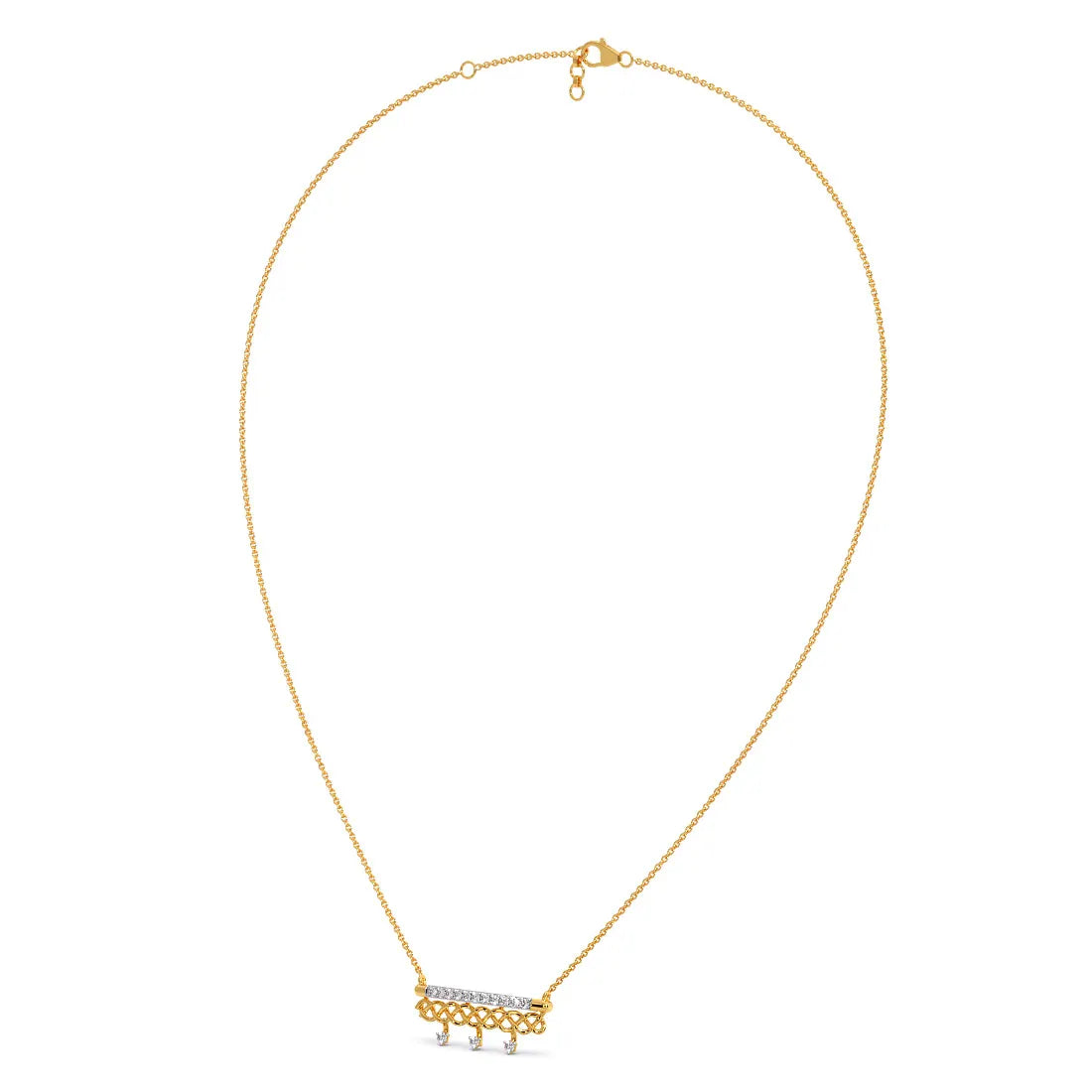 Braid Diamond Pendant Necklace