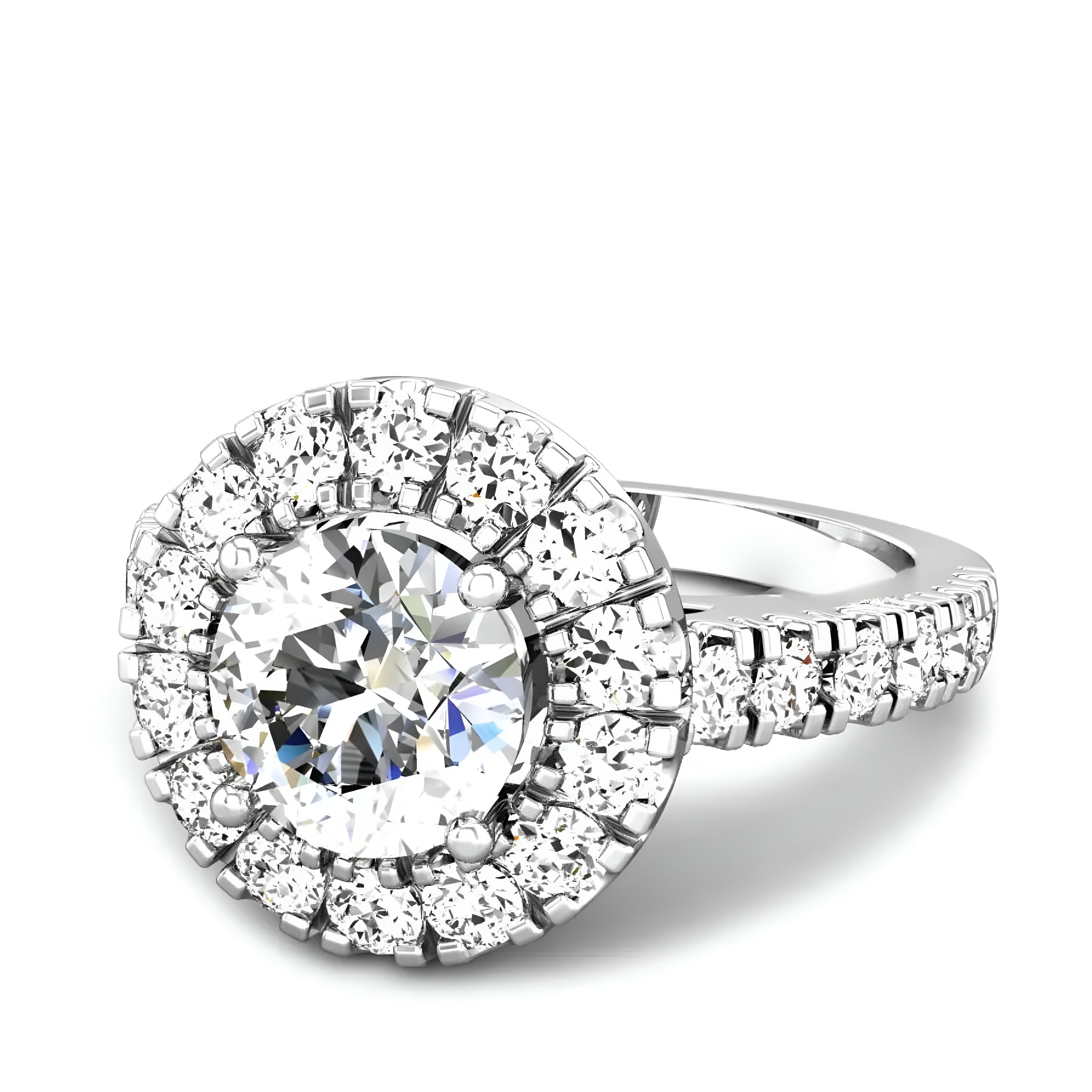 Eternity halo solitaire ring