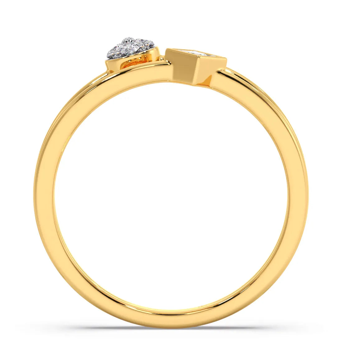 Disc And Cube Diamond Ring
