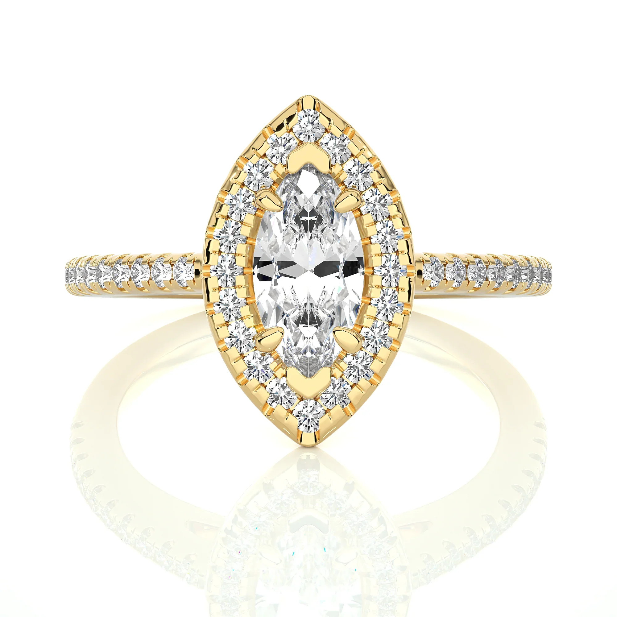 0.60 Carat Marquise Halo Solitaire Ring