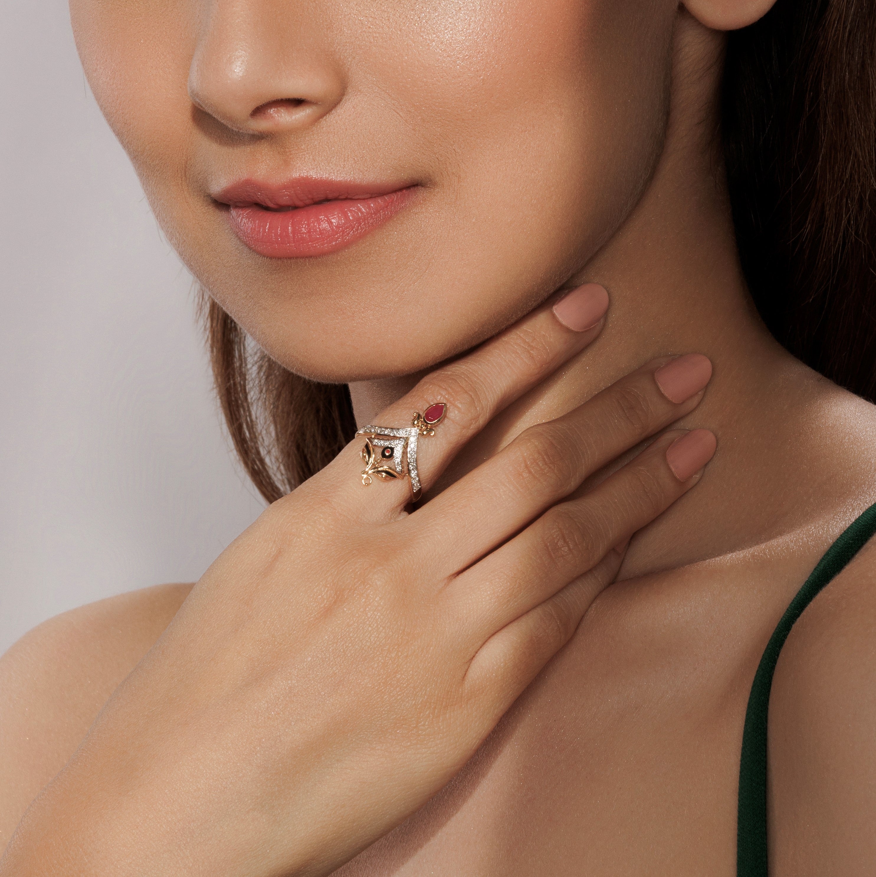 Durga Kavacham Diamond Ring