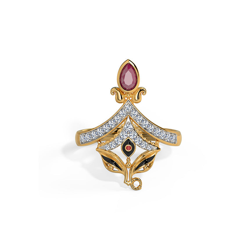 Durga Kavacham Diamond Ring