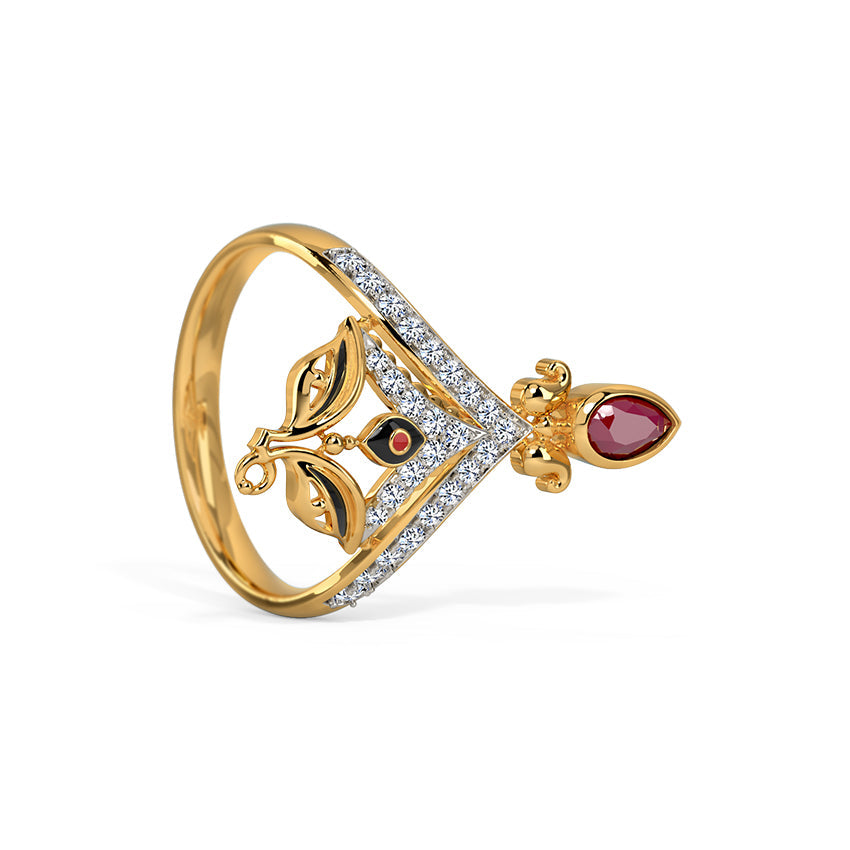 Durga Kavacham Diamond Ring