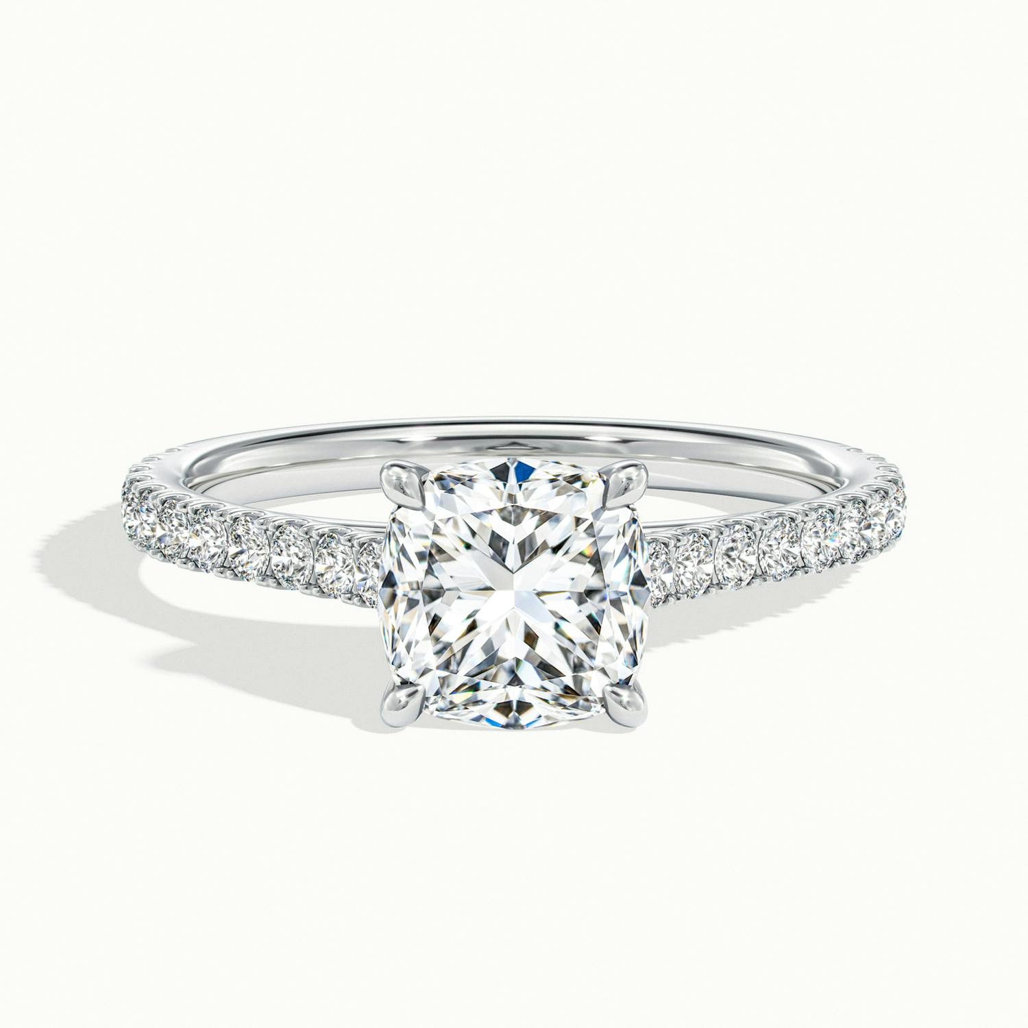Cushion Badrot Scallop Engagement Ring.