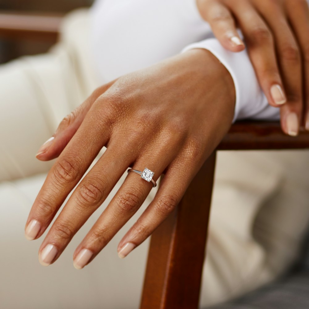 Asscher Cut Temple Engagement Ring