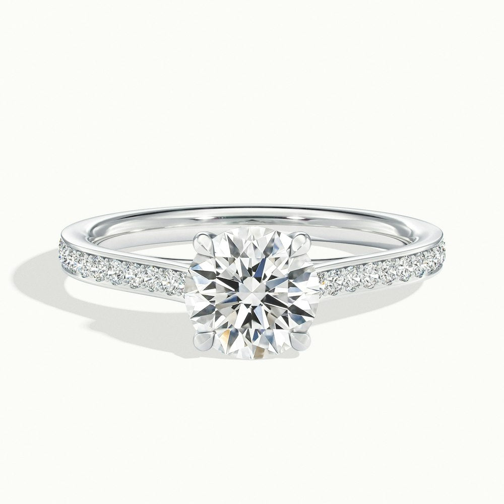 Round Temple Pavé Engagement Ring