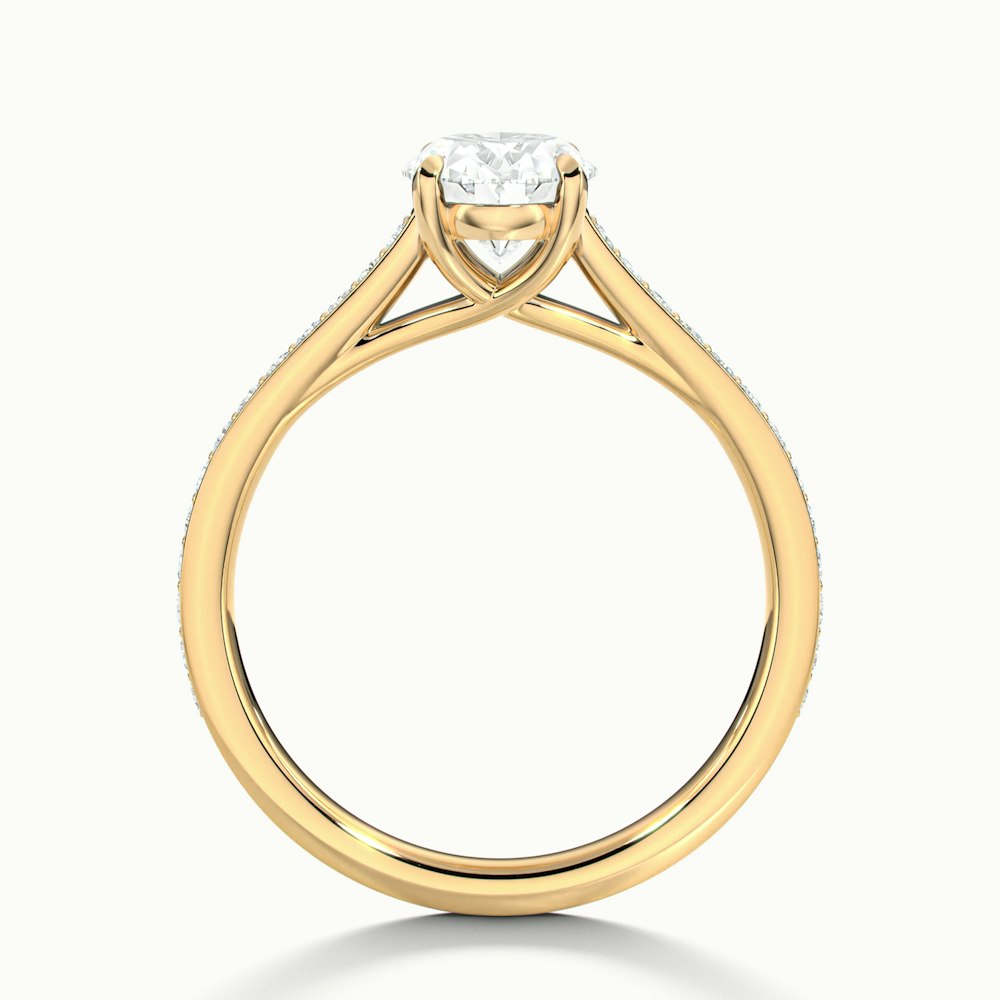 Oval Temple Pavé Engagement Ring