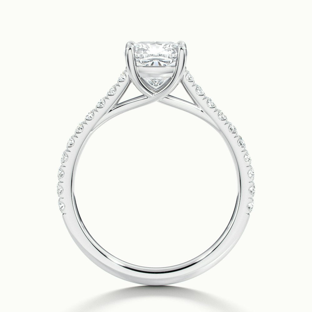 Cushion Temple Scallop Engagement Ring.