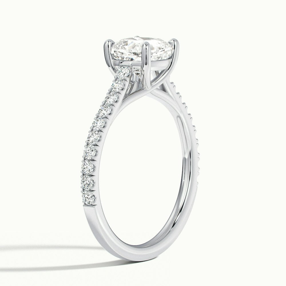 Cushion Temple Scallop Engagement Ring.