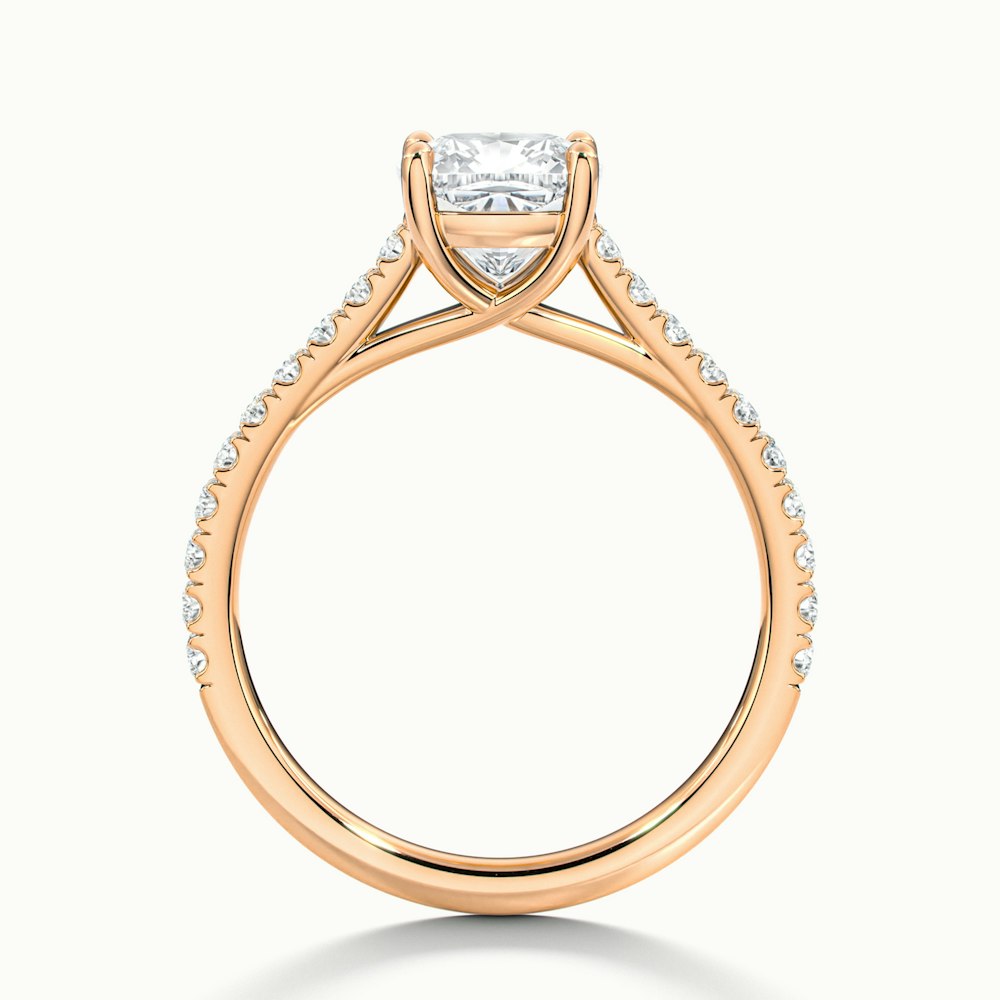 Cushion Temple Scallop Engagement Ring.
