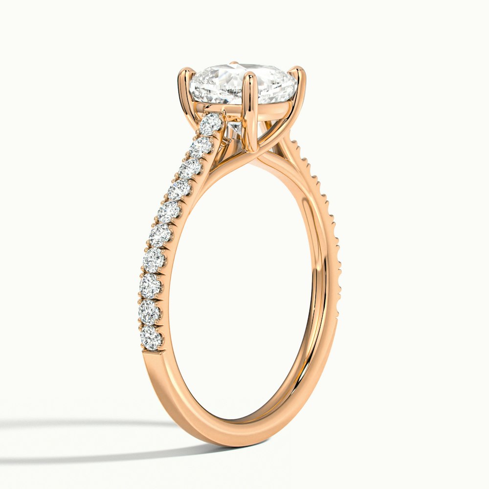 Cushion Temple Scallop Engagement Ring.