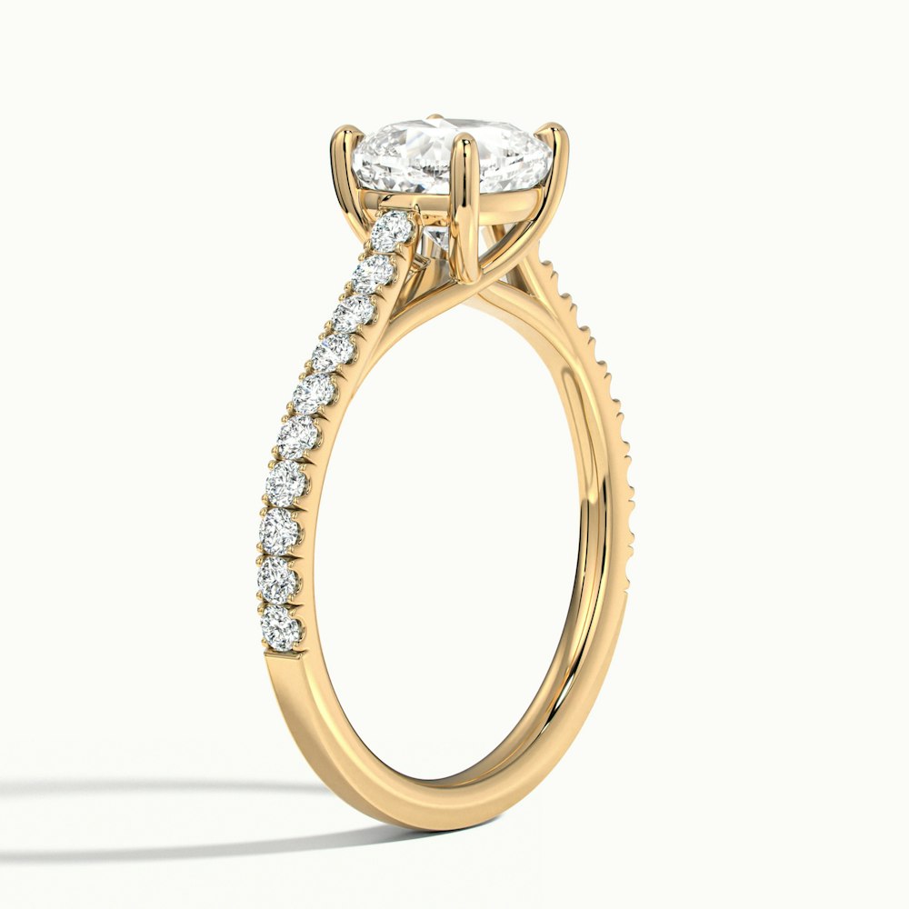 Cushion Temple Scallop Engagement Ring.