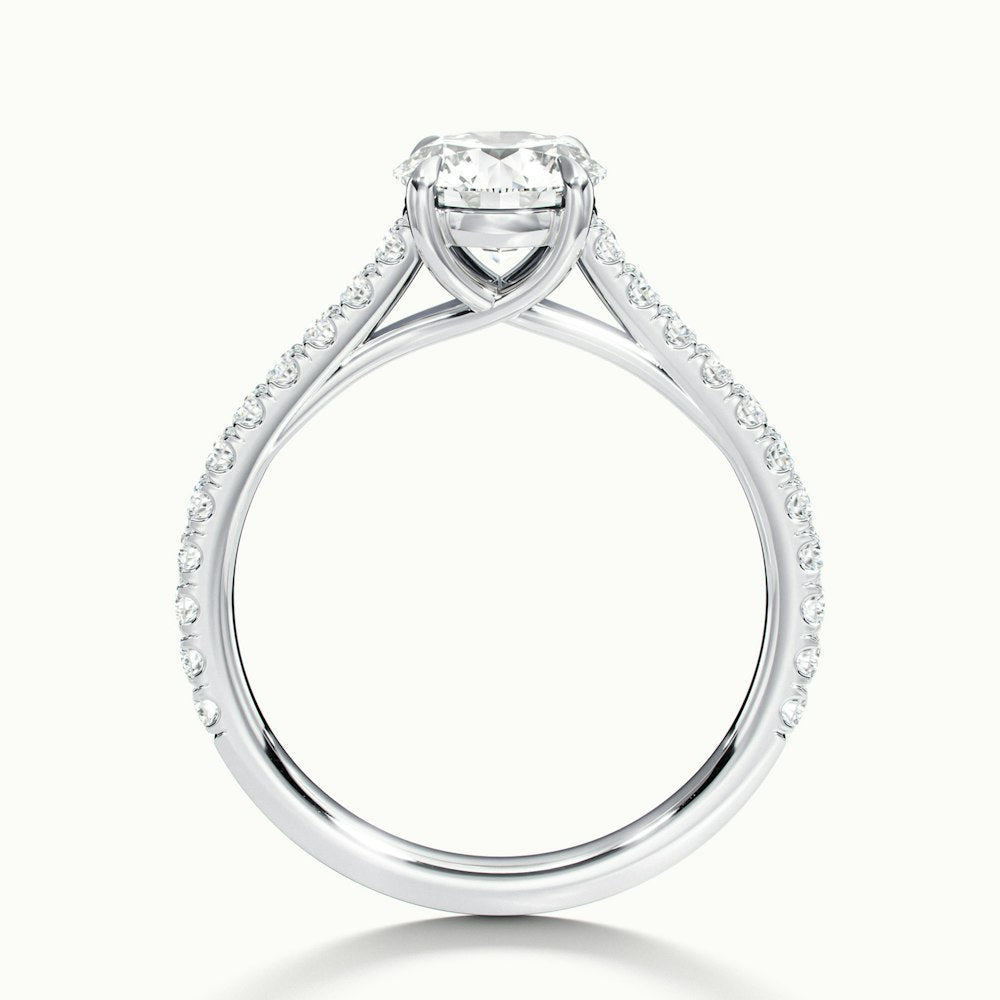 Round Temple Scallop Engagement Ring