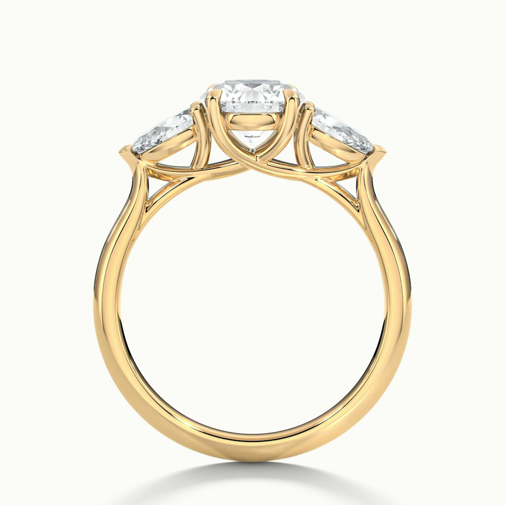 Round Lamear Engagement Ring.