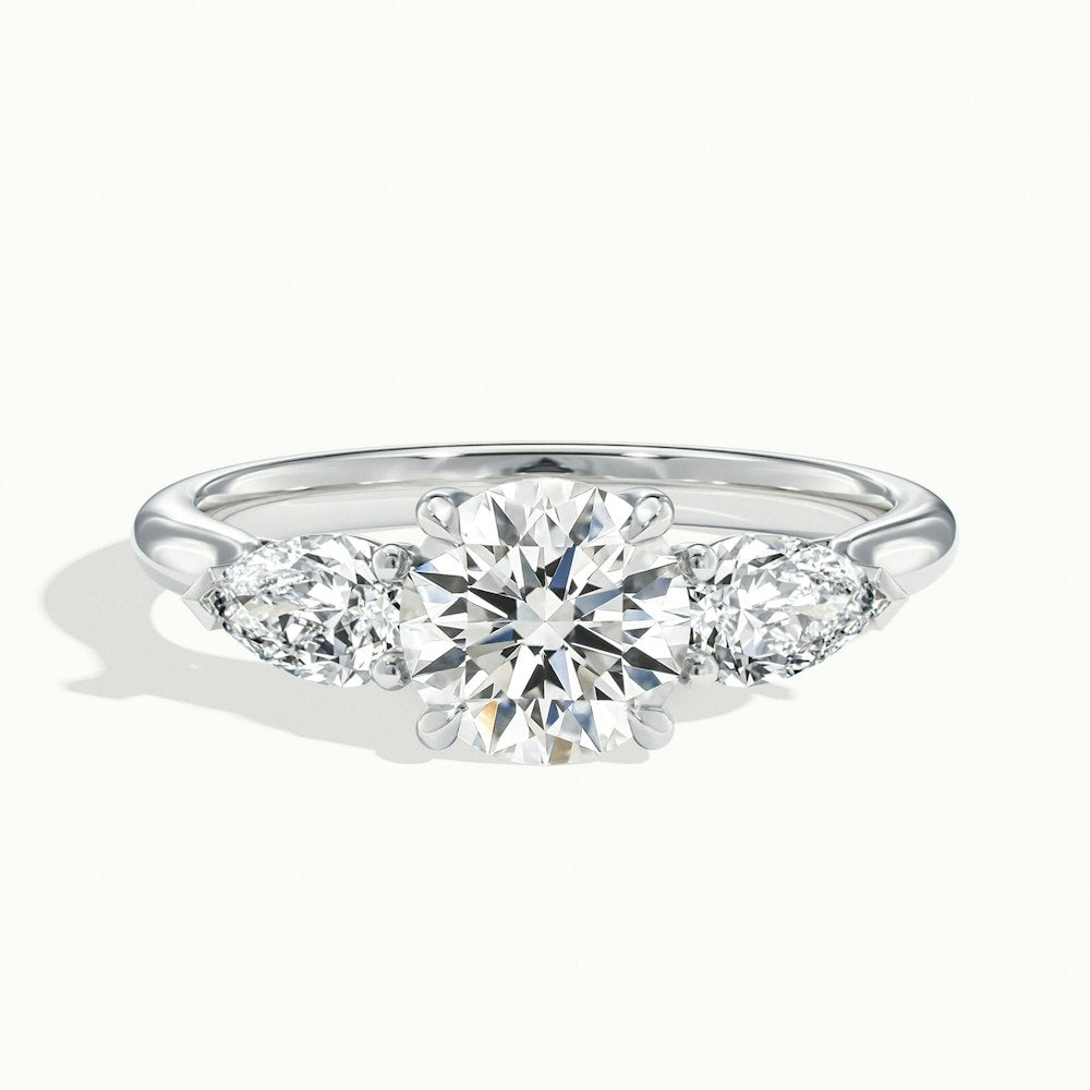 Round Lamear Engagement Ring.