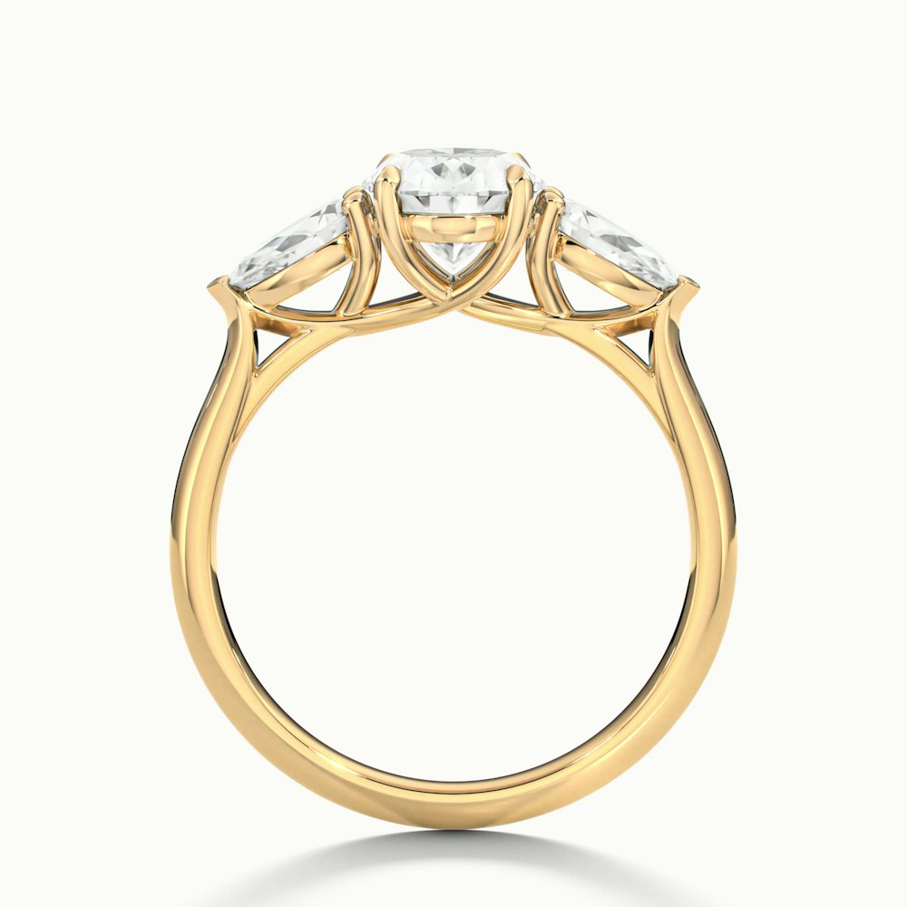 Oval Lamear Engagement Ring.
