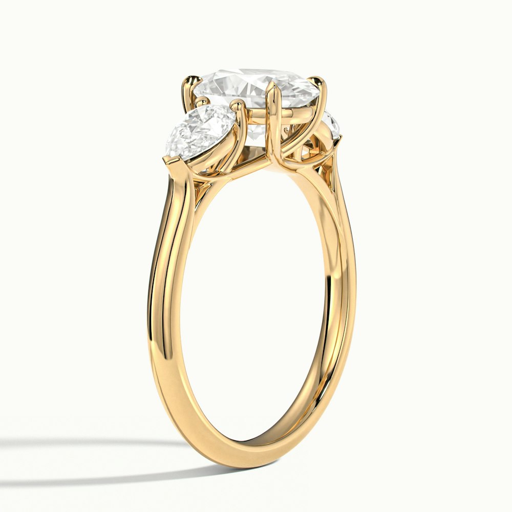 Oval Lamear Engagement Ring.
