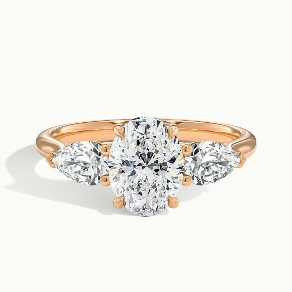 Oval Lamear Engagement Ring.