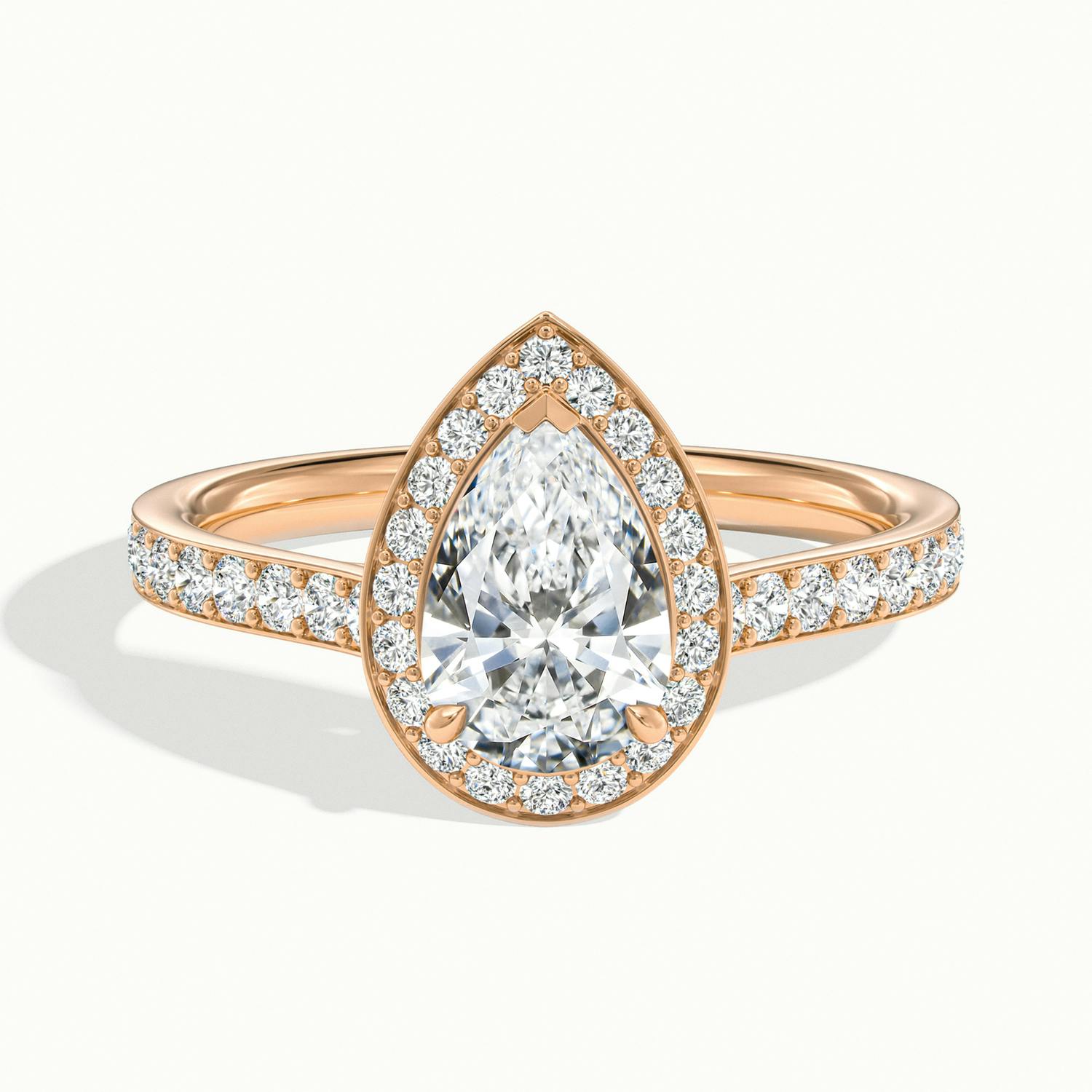 Pear Classic Faye Halo Engagement Ring.