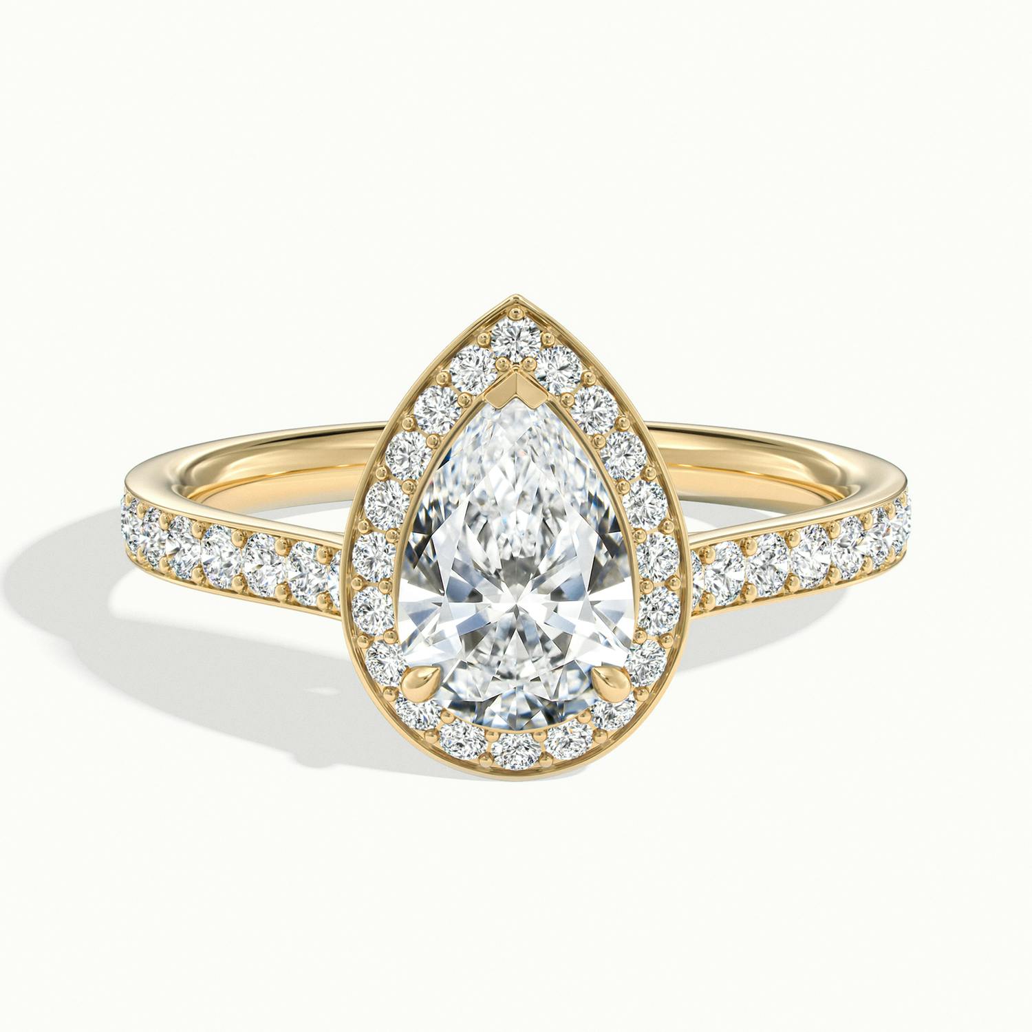 Pear Classic Faye Halo Engagement Ring.
