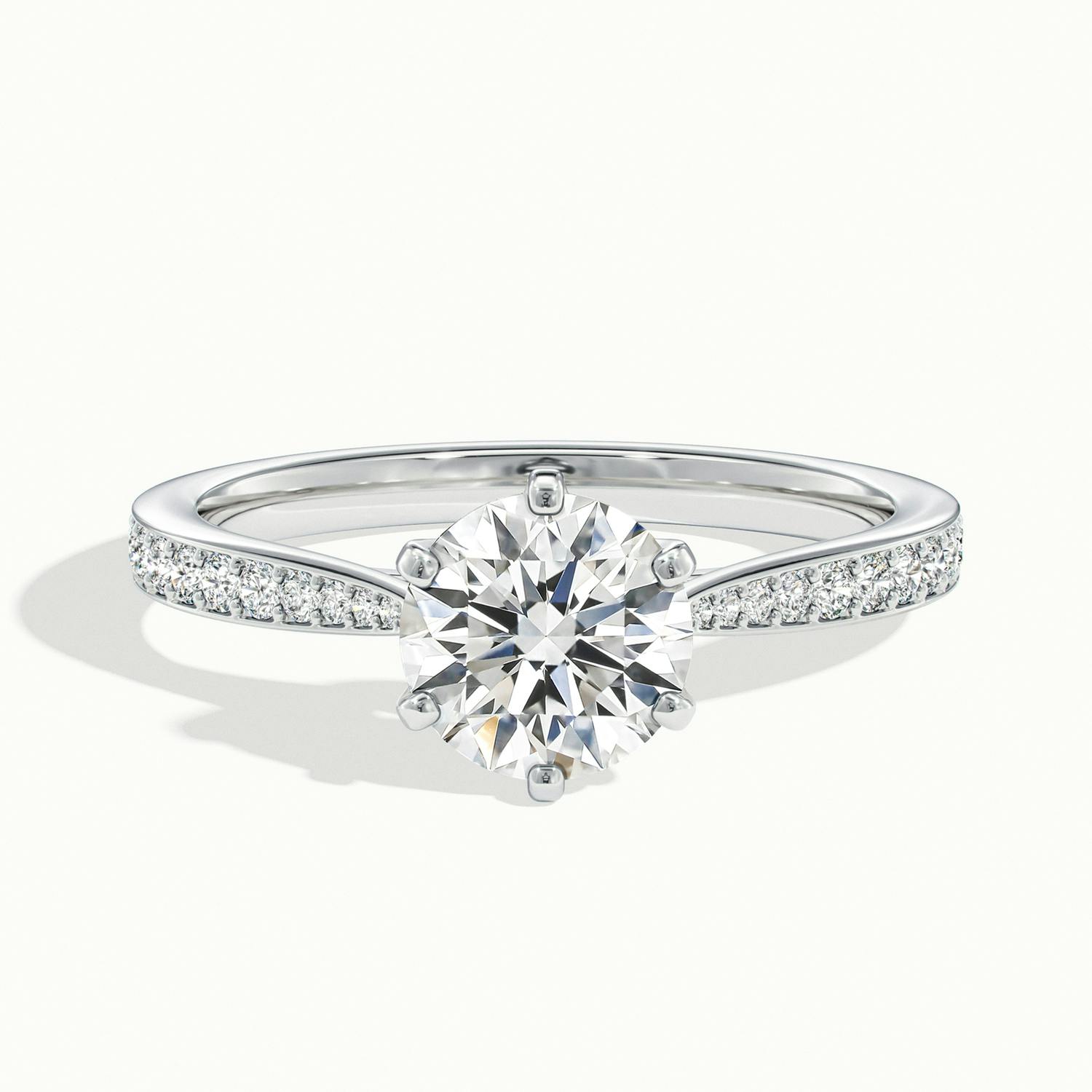 Round Beaumont Pavé Engagement Ring