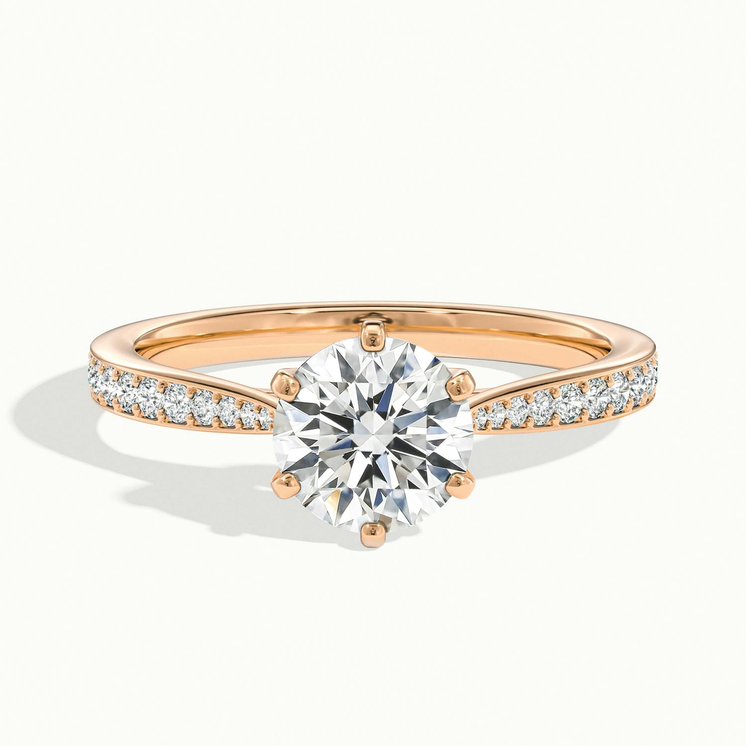 Round Beaumont Pavé Engagement Ring