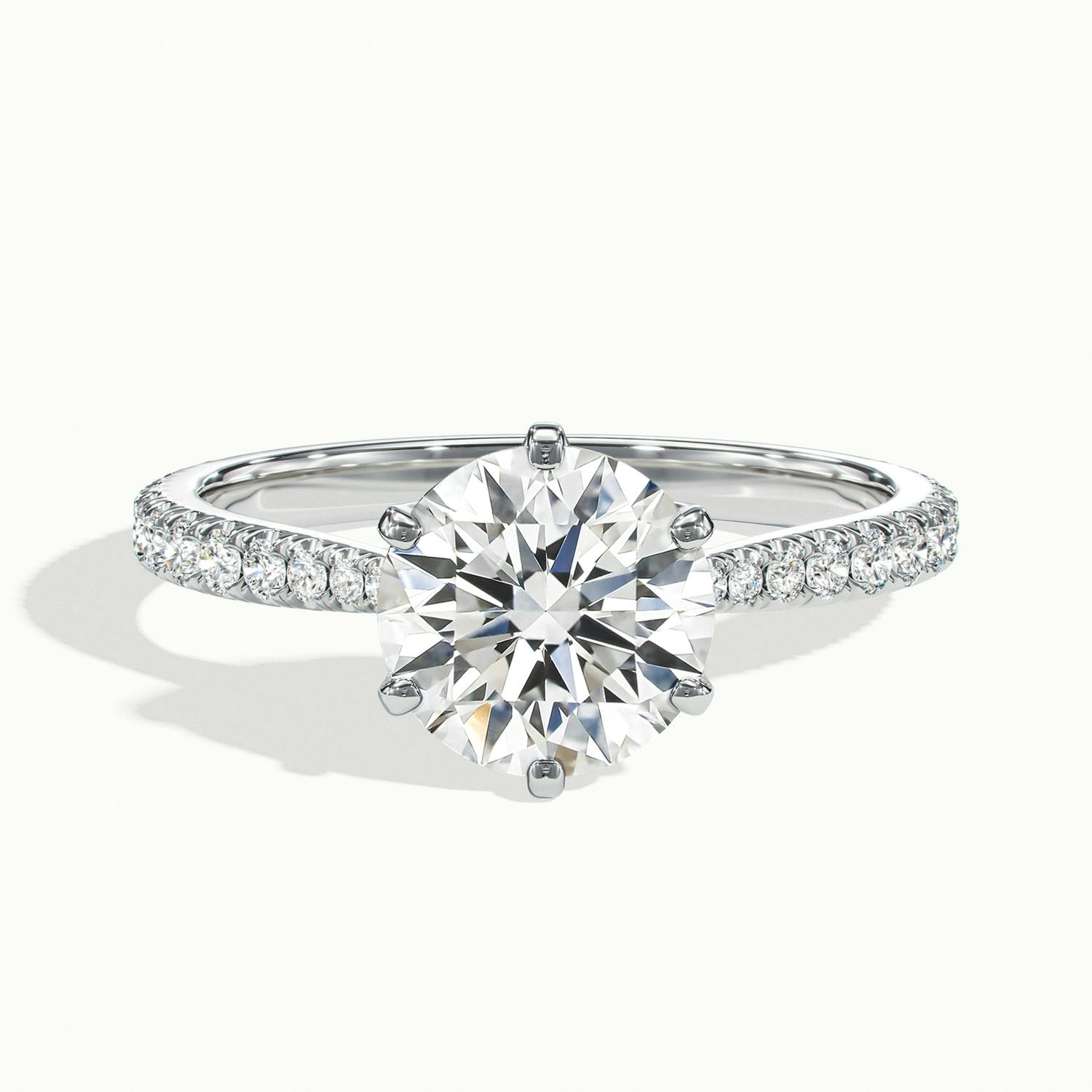 Round Beaumont Scallop Engagement Ring.
