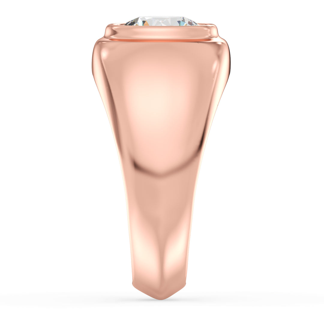 2ctw Round-Cut Diamond Men's Bezel Engagement Ring.