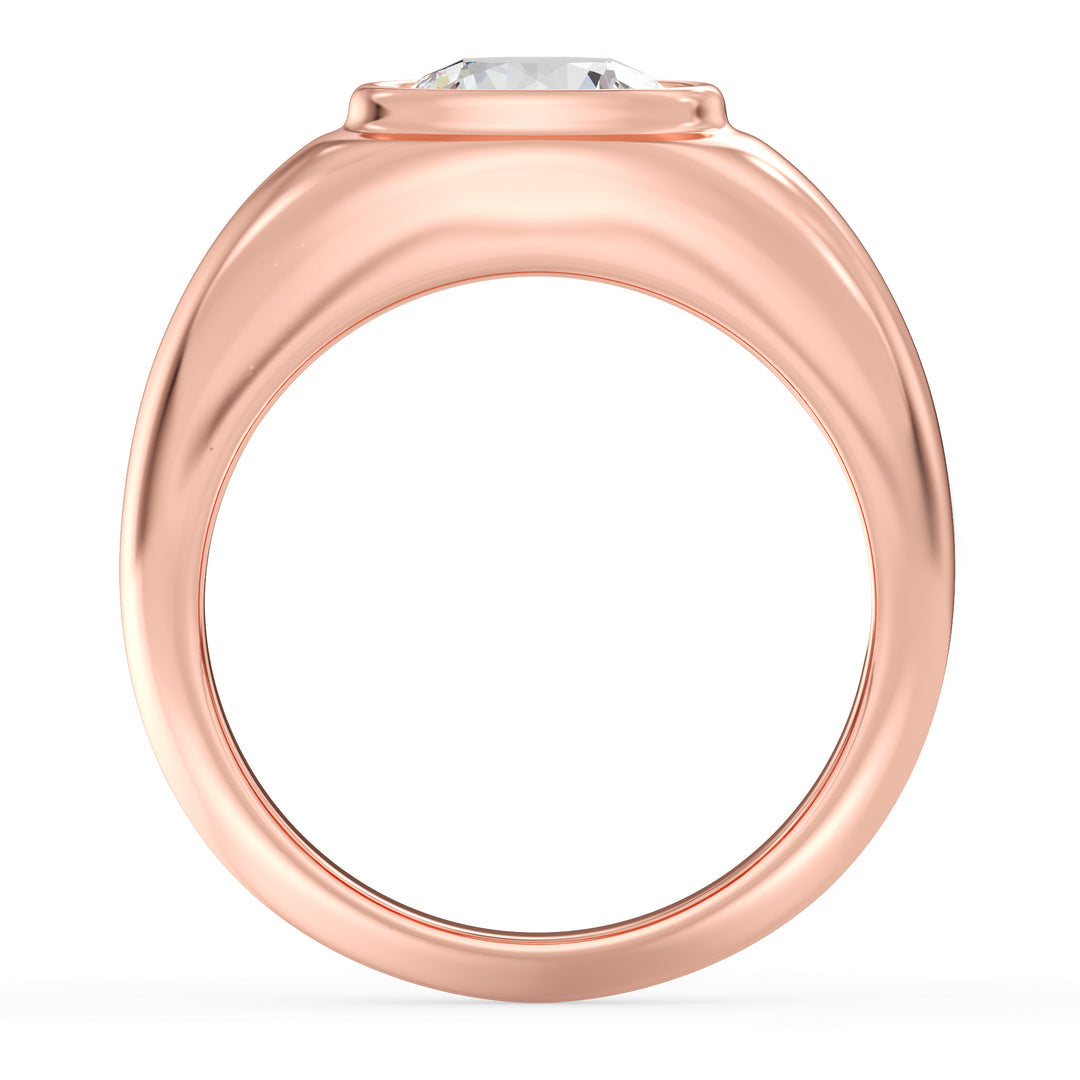 2ctw Round-Cut Diamond Men's Bezel Engagement Ring.