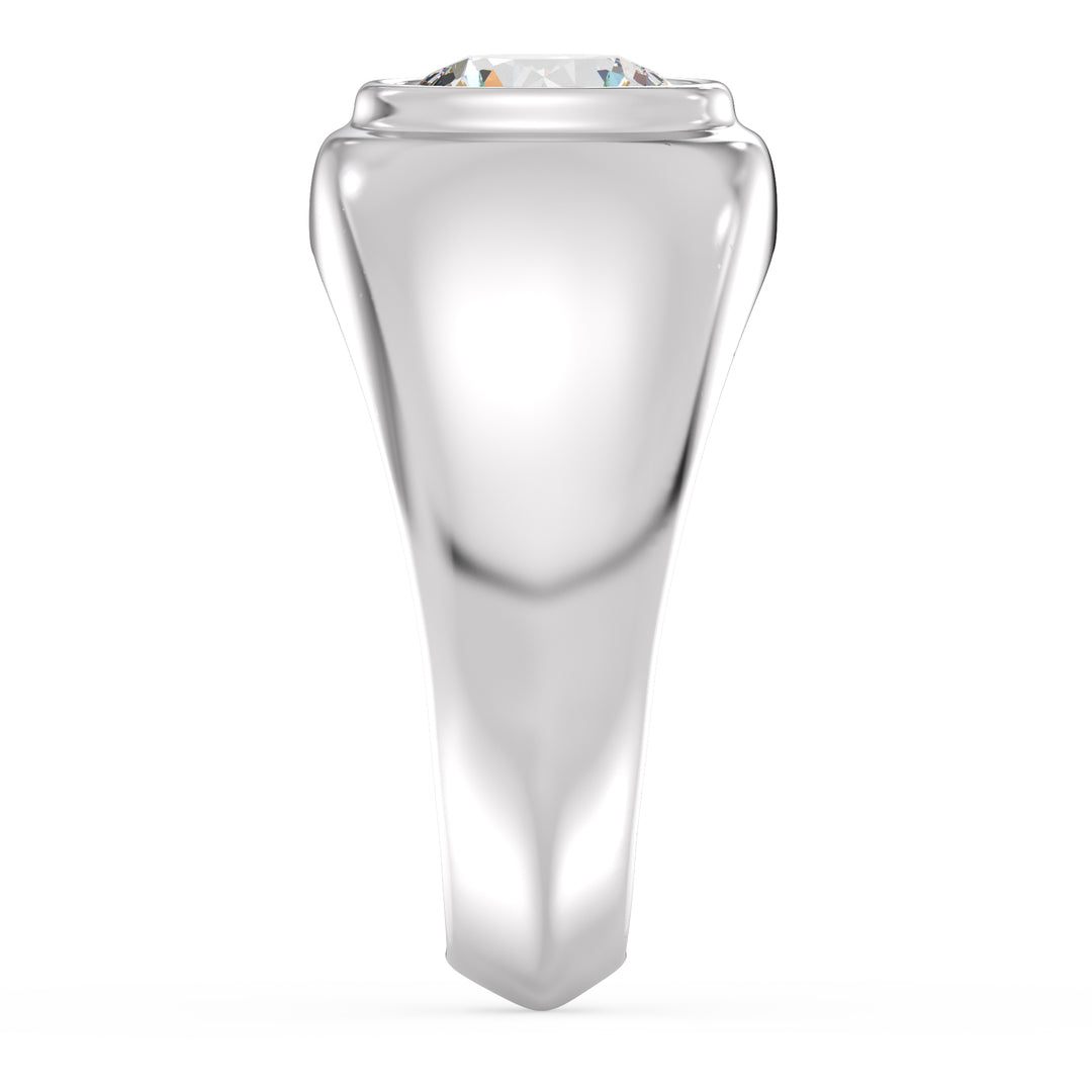 2ctw Round-Cut Diamond Men's Bezel Engagement Ring.