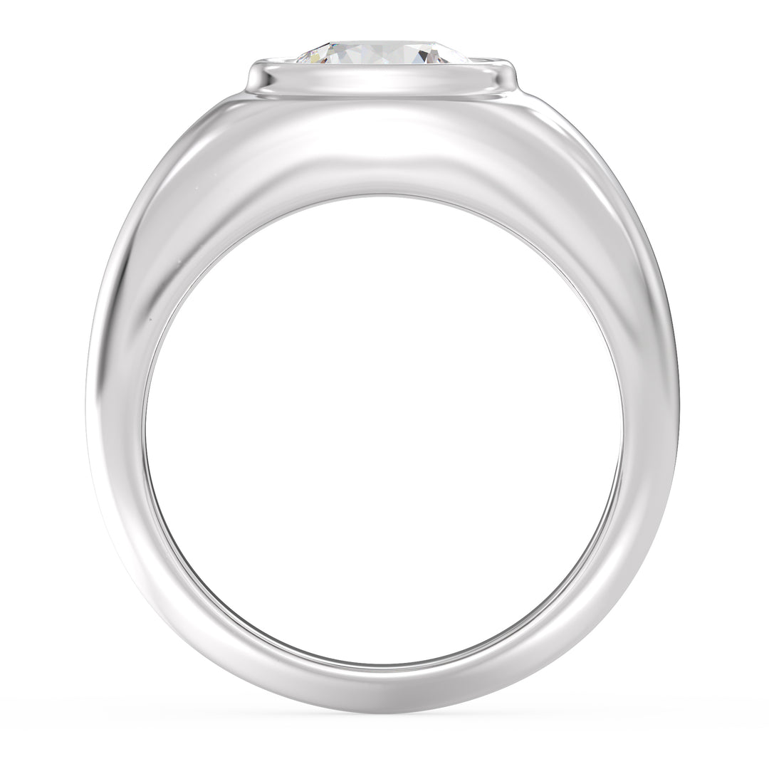 2ctw Round-Cut Diamond Men's Bezel Engagement Ring.