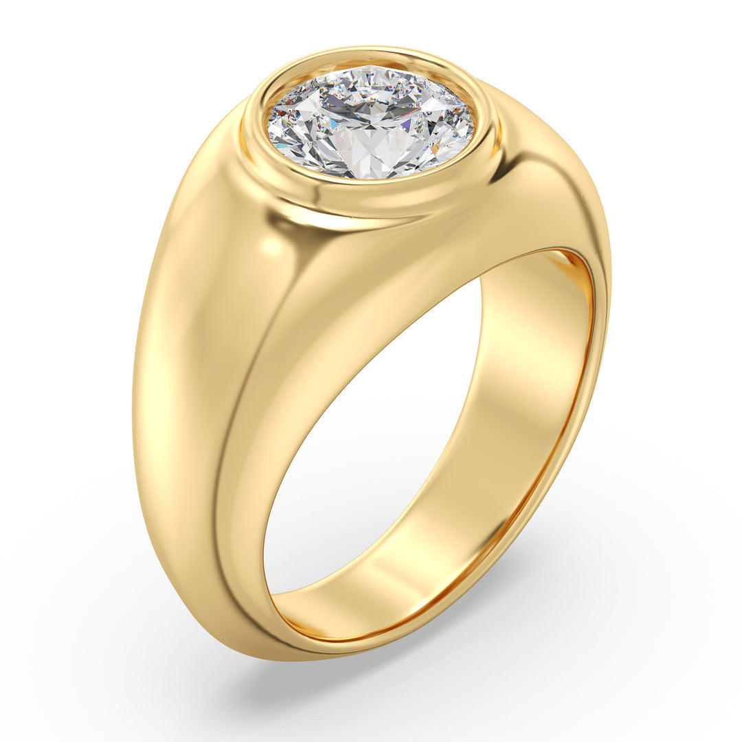 2ctw Round-Cut Diamond Men's Bezel Engagement Ring.