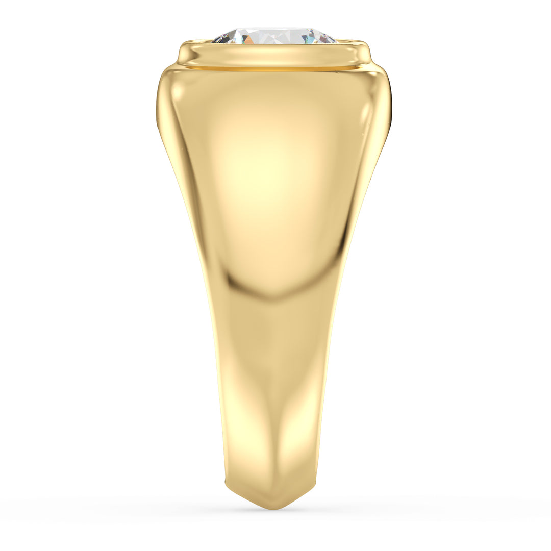 2ctw Round-Cut Diamond Men's Bezel Engagement Ring.