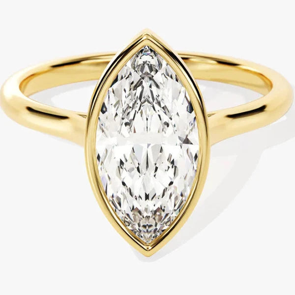 1.00 CT Marquise Bezel Engagement Ring.