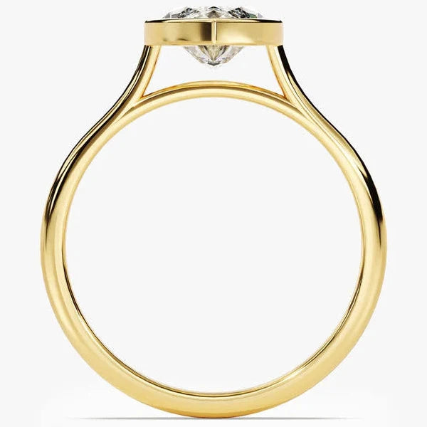 1.00 CT Marquise Bezel Engagement Ring.