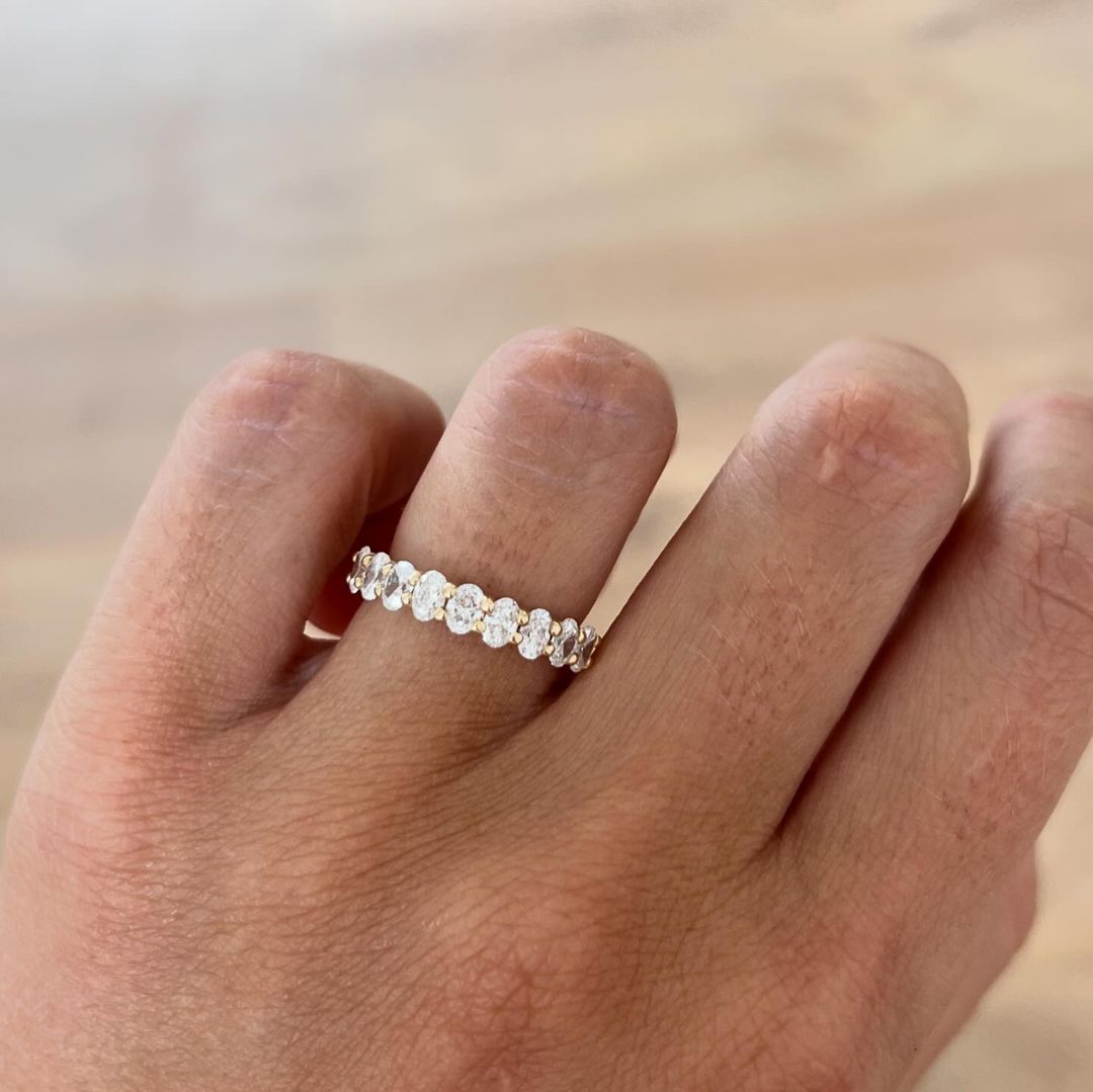 half Oval eternity Lab Diamond ring